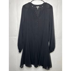 Joie Women's Balloon Sleeve Dress Sheer Black XS